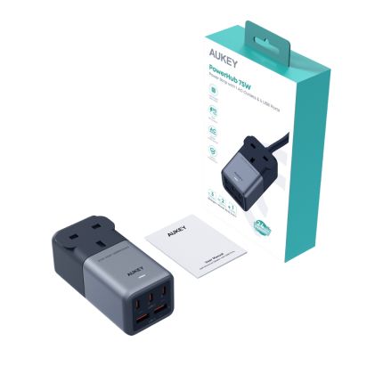 Aukey PU-A3 75W 1 AC Outlets & 5 USB Ports Desktop Charger