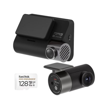 70mai A800s Dash Cam with Rear Camera Memory Card Bundle