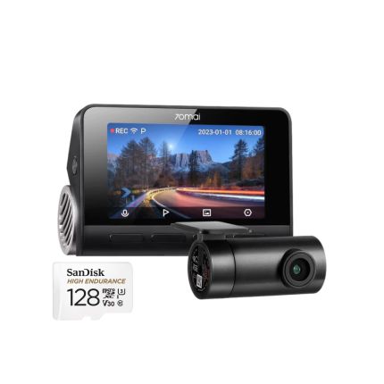 70mai A810s Dash Cam with Rear Camera Device Memory Card Bundle