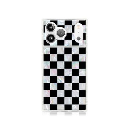 FLAUNT SQUARE Checkered Mother of Pearl iPhone Case