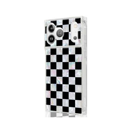 FLAUNT SQUARE Checkered Mother of Pearl iPhone Case