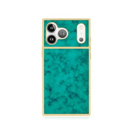 FLAUNT SQUARE Gilded Turquoise iPhone Case - Elite Collection