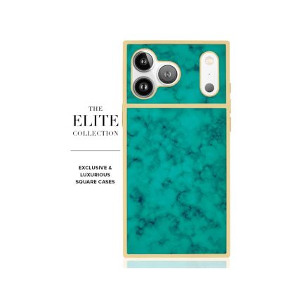 FLAUNT SQUARE Gilded Turquoise iPhone Case - Elite Collection