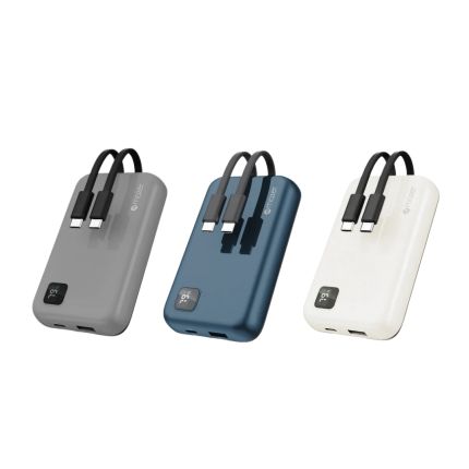 Mazer PowerCharge Link 1020 10,000mAh PD20W (Built-in Dual USB C Cables) Power Bank